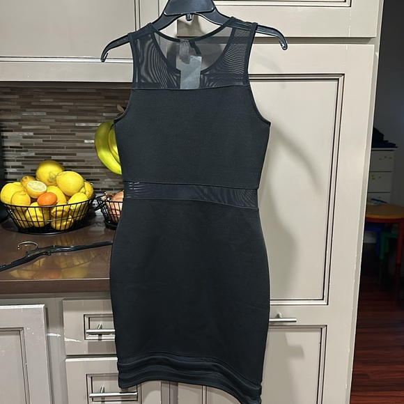 Brand new with tags! Black cocktail dress with sheer panels - Picture 2 of 2